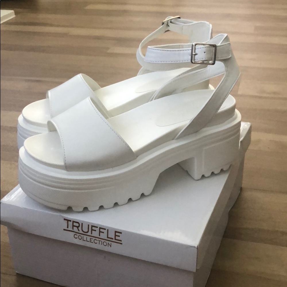 White Platform Chunky Sandals